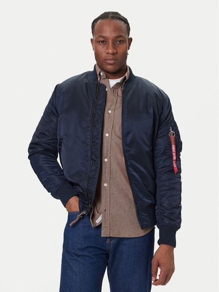 Alpha Industries Kurtka bomber Ma-1 Vf 59 Long 168100 Granatowy Slim Fit. Niebieskie kurtki męskie Alpha Industries, m, bez wzorów, z syntetyku, bez kaptura. Za 889.99 zł.