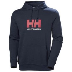 Bluza z kapturem Helly Hansen Logo. Niebieskie bluzy męskie Helly Hansen, na lato, m, bez wzorów, z bawełny, z kapturem. Za 358.25 zł.