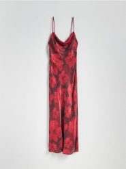 Sukienka maxi z wiskozy - wielobarwny. Sukienki damskie Reserved, na co dzień, l, bez wzorów, z wiskozy, bez kołnierzyka, bez ramiączek, maxi, proste. W wyprzedaży za 159.99 zł.