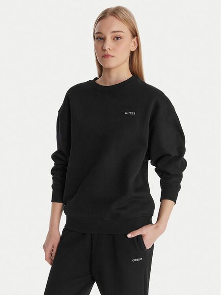 Guess Bluza V6RQ13 K9V31 Czarny Regular Fit. Czarne bluzy damskie Guess, m, z aplikacjami, z bawełny, bez kaptura. Za 179.99 zł.