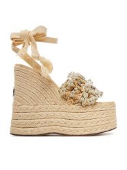 Naked Wolfe Espadryle Peony Beżowy. Brązowe sandały damskie Naked Wolfe, bez wzorów, z materiału, bez obcasa, bez zapięcia. Za 849.99 zł.
