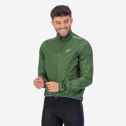 Kurtka wodoodporna Rogelli Essential. Zielone buty sportowe męskie Rogelli, bez zapięcia, rowerowe. Za 180.00 zł.