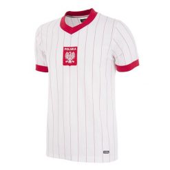 Koszulka piłkarska retro dla dorosłych Polska 1982 - Biała. Białe koszulki sportowe męskie COPA FOOTBALL, xl, bez wzorów, bez kołnierzyka, bez ramiączek, do piłki nożnej. Za 296.84 zł.