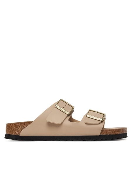 Birkenstock Klapki Arizona 1031438 Beżowy. Brązowe klapki damskie Birkenstock, bez wzorów, ze skóry, bez obcasa. Za 404.99 zł.