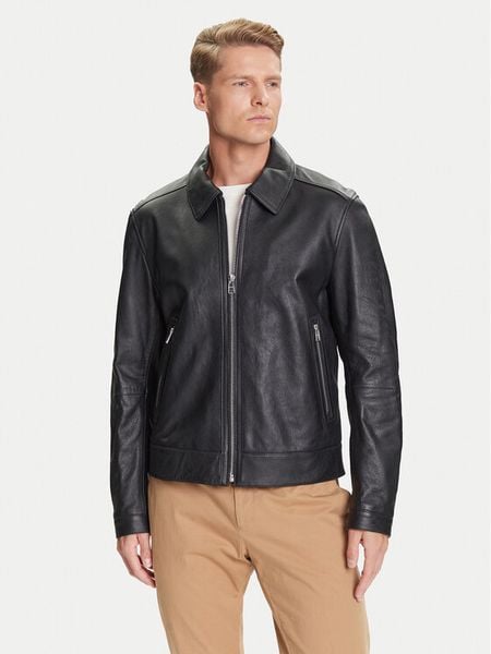 BOSS Kurtka skórzana H-Mapson4 50543214 Czarny Regular Fit. Czarne kurtki męskie Boss, m, bez wzorów, ze skóry, bez kaptura. Za 1,666.99 zł.