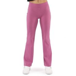 Legginsy z bawełna na co dzień na siłownię. Fioletowe legginsy damskie LEONE 1947 APPAREL, bez wzorów, z bawełny, na fitness i siłownię. W wyprzedaży za 96.83 zł.