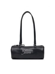 Tommy Jeans Torebka Tjw Bold Script Shoulder Barrel AW0AW19055 Czarny. Czarne torebki do ręki damskie Tommy Jeans, bez wzorów, z jeansu, bez dodatków. Za 409.99 zł.