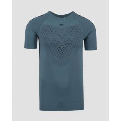 Koszulka biegowa męska X-Bionic Twyce Run Shirt Blue Black. Czarne buty sportowe męskie X Bionic, bez zapięcia, rowerowe. Za 336.00 zł.