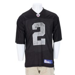 Second life - Męski dres NFL Oakland Raiders - Stan bardzo dobry. Czarne koszulki sportowe męskie Reebok, m, bez wzorów, z dresówki, bez kołnierzyka, bez ramiączek, do piłki nożnej. Za 149.06 zł.
