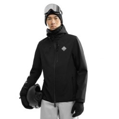 Kurtka snowboardowa męska Siroko W2 McKinley. Czarne kurtki snowboardowe męskie SIROKO, m, bez wzorów, z softshellu, bez kaptura, narciarskie. Za 339.00 zł.