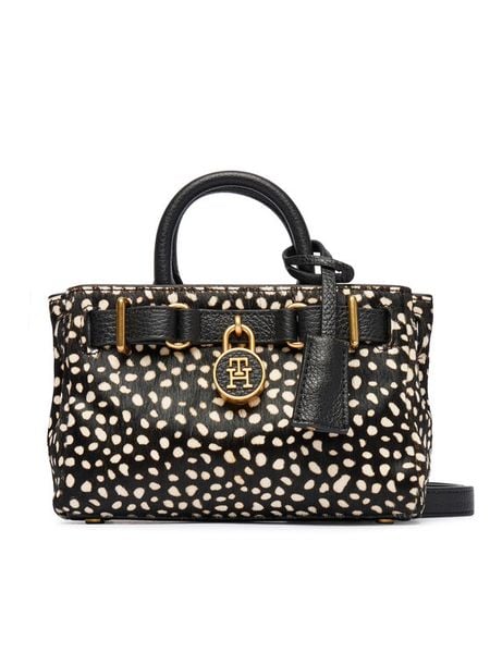 Tommy Hilfiger Torebka American Icon Micro Tote Deer Le AW0AW18168 Czarny. Czarne torebki do ręki damskie Tommy Hilfiger, bez wzorów, ze skóry, bez dodatków. Za 949.99 zł.