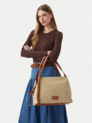 Armani Exchange Torebka XW002603 AF22683 M6261 Beżowy. Brązowe torebki do ręki damskie Armani Exchange, bez wzorów, z materiału, bez dodatków. Za 939.99 zł.