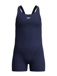 Kostium kąpielowy z nogawkami Speedo Essentials END+ Junior navy. Niebieskie stroje kąpielowe dla dziewczynek Speedo, bez wzorów, z tkaniny. Za 159.00 zł.