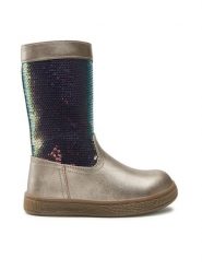 Nelli Blu Kozaki CM211224-12 Złoty. Żółte buty zimowe dziewczęce Nelli Blu, bez wzorów, ze skóry, bez zapięcia. Za 89.99 zł.