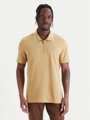 Calvin Klein Polo LV04LF214G Żółty Regular Fit. Żółte koszulki polo męskie Calvin Klein, m, bez wzorów, z bawełny, bez ramiączek. Za 369.99 zł.