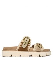 Mou Klapki MU.SW461023A Beżowy. Brązowe klapki damskie Mou, bez wzorów, ze skóry, bez obcasa. Za 899.99 zł.