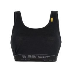 SENSOR Termoaktywny biustonosz MERINO ACTIVE-S-Czarny. Czarne bielizna termoaktywna damska Sensor, l, bez wzorów, z materiału, bez ramiączek. Za 125.90 zł.