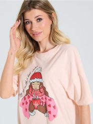 Koszula nocna - różowy. Czerwone koszule nocne damskie Sinsay, l, bez wzorów, krótkie. W wyprzedaży za 13.99 zł.