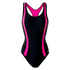 Damski Jednoczęściowy Kostium Kąpielowy Asma. Czarne kostiumy jednoczęściowe damskie AQUAWAVE, xl, bez wzorów, na fitness i siłownię. Za 117.99 zł.