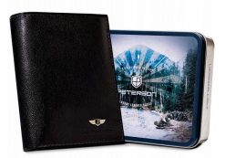 Portfel skórzany Peterson [DH] PTN 348-P czarny. Czarne portfele męskie Peterson, bez wzorów, ze skóry. Za 104.00 zł.