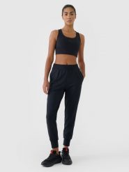 4F Spodnie treningowe szybkoschnące damskie - czarne XXL. Czarne spodnie sportowe damskie 4f, s, bez wzorów, z dzianiny, na fitness i siłownię. Za 179.99 zł.
