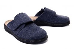 DR. BRINKMANN 600009-05 navy, kapcie/klapki męskie. Niebieskie klapki męskie Dr. Brinkmann, z materiału. Za 138.45 zł.