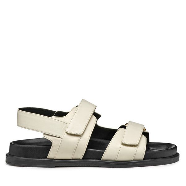 Sandały Geox. Brązowe sandały damskie Geox, bez wzorów, bez obcasa, na płaskiej podeszwie, bez zapięcia. Za 329.99 zł.