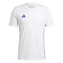 Koszulka adidas Tabela 23. Białe koszulki sportowe męskie Adidas, s, bez wzorów, z materiału, bez kołnierzyka, bez ramiączek, do piłki nożnej. Za 70.99 zł.