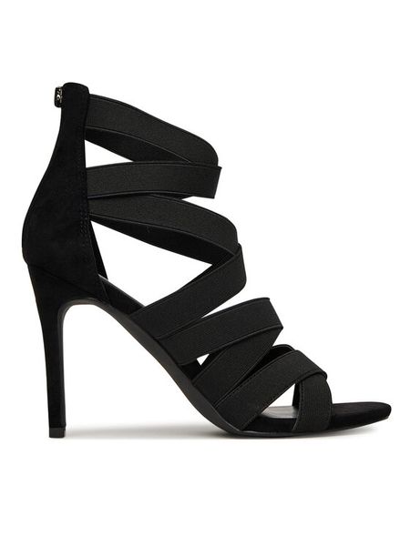 DeeZee Sandały JY017759-2 Czarny. Czarne sandały damskie DeeZee, bez wzorów, z materiału, bez obcasa, na szpilce, bez zapięcia. Za 139.99 zł.