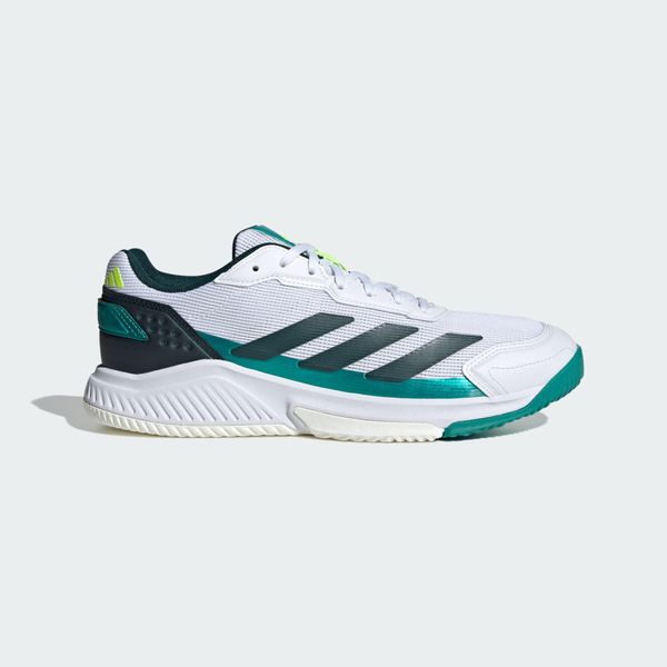 Buty Courtquick Padel. Białe obuwie sportowe damskie Adidas, bez wzorów, z materiału, tenisowe. Za 349.00 zł.