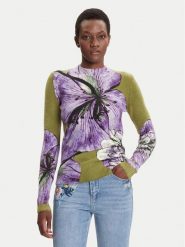 Desigual Sweter Orquidea Lacroix 25WWJF42 Zielony Regular Fit. Zielone swetry damskie Desigual, s, bez wzorów, z syntetyku, bez kołnierzyka, bez ramiączek, bez kaptura. Za 239.99 zł.