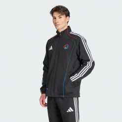 Bluza Dresowa Host Track Top. Czarne bluzy męskie Adidas, bez wzorów, z dresówki, do piłki nożnej. Za 399.00 zł.