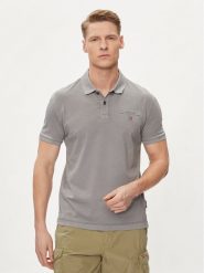Napapijri Polo Elbas NP0A4GB4 Szary Regular Fit. Szare koszulki polo męskie Napapijri, m, bez wzorów, z bawełny, bez ramiączek. Za 199.99 zł.