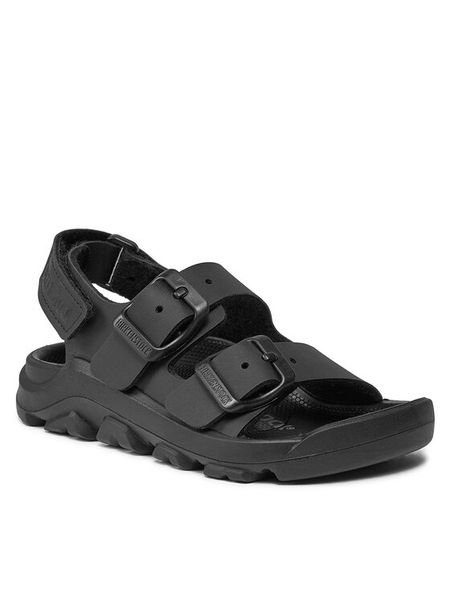 Birkenstock Sandały Mogami 1026780 S Czarny. Czarne sandały chłopięce Birkenstock, ze skóry, bez zapięcia. Za 239.99 zł.