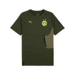 Koszulka Borussia Dortmund Tech. Zielone koszulki sportowe męskie Puma, l, bez wzorów, z materiału, bez kołnierzyka, bez ramiączek, na fitness i siłownię. Za 215.50 zł.