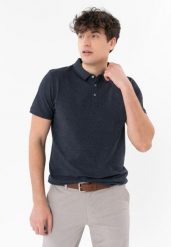 Bawełniana polówka O-CHASE. Niebieskie koszulki polo męskie Volcano, l, bez wzorów, z bawełny, casualowe, bez ramiączek. Za 99.99 zł.