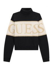 Guess Golf J6BR04 Z1338 Czarny Regular Fit. Czarne swetry dla dziewczynek Guess, z aplikacjami, z bawełny, bez kołnierzyka, bez ramiączek, bez kaptura. Za 214.99 zł.