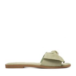 Klapki JENNY. Zielone klapki damskie Jenny, bez wzorów, bez obcasa. Za 79.99 zł.