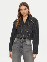 Guess Kurtka jeansowa W5RN58 D5LF1 Granatowy Regular Fit. Niebieskie kurtki damskie Guess, s, z aplikacjami, z bawełny, bez kaptura. Za 489.99 zł.