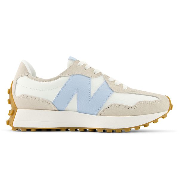 Buty damskie New Balance WS327FTA – beżowe. Brązowe obuwie sportowe damskie New Balance, bez wzorów, z dresówki. Za 369.99 zł.