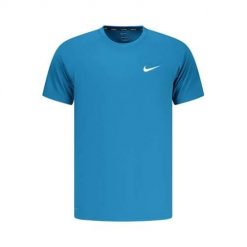 Koszulka sportowa męska Nike nessa586bl448xl. Niebieskie koszulki sportowe męskie Nike, l, bez wzorów, z materiału, bez kołnierzyka, bez ramiączek, na fitness i siłownię. Za 268.00 zł.