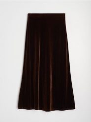 Spódnica maxi z gumką w pasie - brązowy. Brązowe spódnice damskie Sinsay, l, bez wzorów, maxi. Za 39.99 zł.
