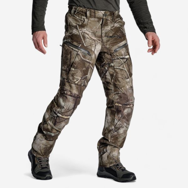Spodnie Solognac Warm 900 camo treemetic wodoodporne. Brązowe spodnie sportowe męskie SOLOGNAC, m, bez wzorów, z materiału, outdoorowe. Za 499.99 zł.