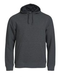 Clique Classic Hoody - bluza z kapturem w melanżu anthracite. Szare bluzy męskie CLIQUE, m, bez wzorów, z bawełny, z kapturem. Za 223.98 zł.