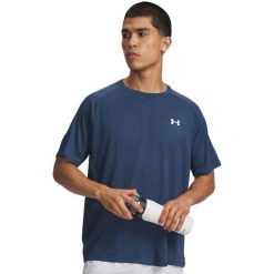 T-Shirt Under Armour Ua Tech Textured Ss Dorośli. Niebieskie t-shirty męskie Under Armour, l, bez wzorów, z materiału, klasyczne, bez kołnierzyka. Za 216.00 zł.