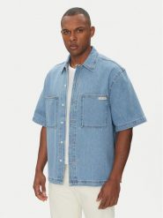 Calvin Klein Jeans Koszula jeansowa Bowler J30J327512 Niebieski Relaxed Fit. Niebieskie koszule męskie Calvin Klein Jeans, m, bez wzorów, z bawełny, bez kołnierzyka, bez ramiączek. Za 249.99 zł.