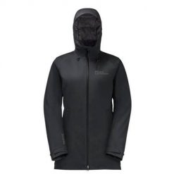 Kurtka w góry damska Jack Wolfskin 11154516000. Czarne kurtki damskie Jack Wolfskin, bez wzorów, z syntetyku, z kapturem. Za 1,096.00 zł.