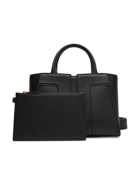 Elisabetta Franchi Torebka BS-05A-51E2 Czarny. Czarne torebki do ręki damskie Elisabetta Franchi, bez wzorów, ze skóry, bez dodatków. Za 1,179.00 zł.