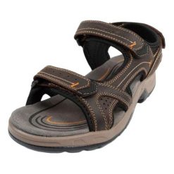 Sandały Męskie Skórzane. Brązowe sandały męskie Grisport, bez zapięcia. Za 259.99 zł.