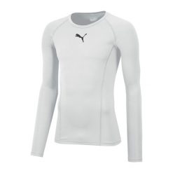 Koszulka piłkarska męska PUMA Liga Baselayer termoaktywna. Białe koszulki sportowe męskie Puma, l, bez wzorów, bez kołnierzyka, bez ramiączek, do piłki nożnej. Za 170.16 zł.